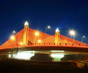 完工的宛溪河大桥夜景